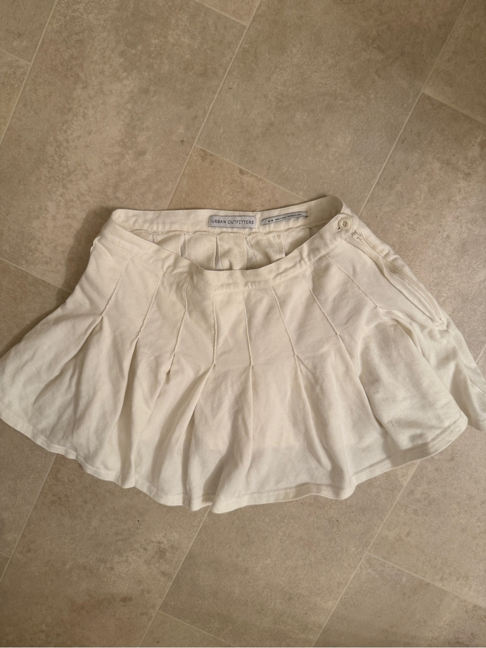 Urban Outfitters Ivory Pleated Tennis Skirt